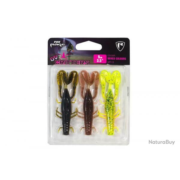 Kit leurres souples Critters UV - FOX RAGE 9 cm