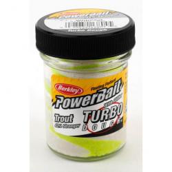 Appât PowerBait Glitter Turbo Dough - BERKLEY White Chartreuse