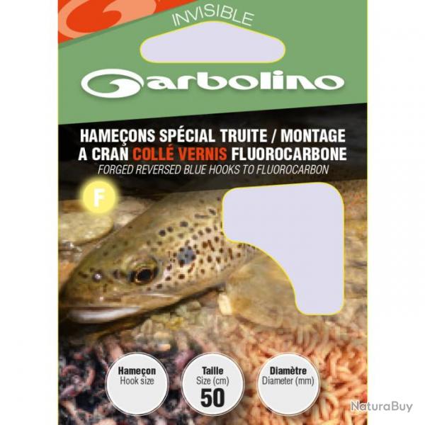 Hameons monts Spcial Truite / Montage  cran coll vernis Fluorocarbone - GARBOLINO N8 -  0,20 