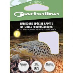 Hameçons montés Truite Spécial Appâts Naturels Fluorocarbone - GARBOLINO N°6 - Ø 0,16mm