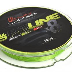 Tresse UF PE LINE x8 150 - Chartreuse - ULTIMATE FISHING Ø 0.10mm