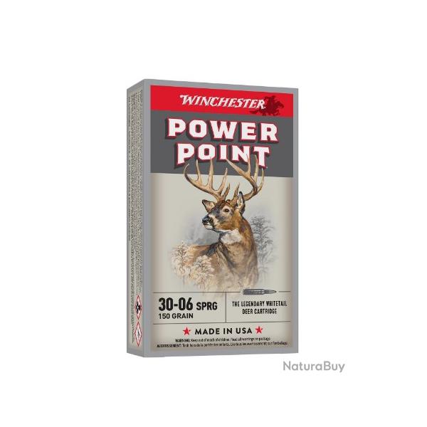 Munitions WINCHESTER cal.30-06 power point 9.72g 150gr par 20