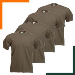 Lot de 4 tee-shirt de chasse - Vert armée - Coton