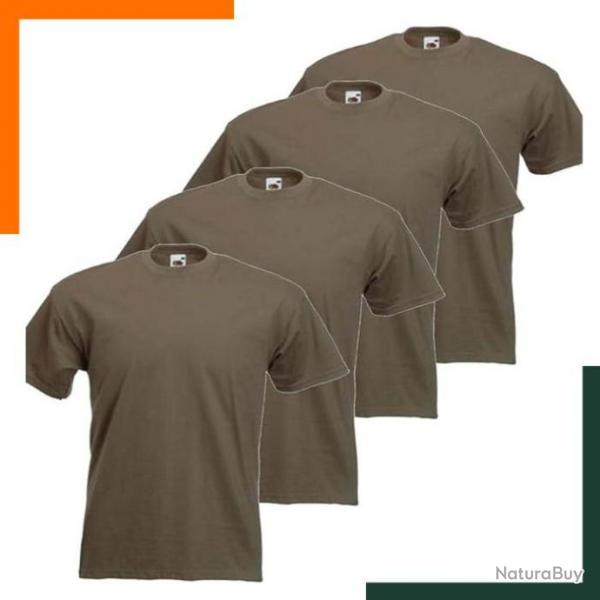 Lot de 4 tee-shirt de chasse - Vert arme - Coton