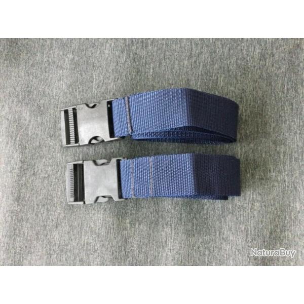 Lot 2 sangle bleu fonc avec clip ceinture
