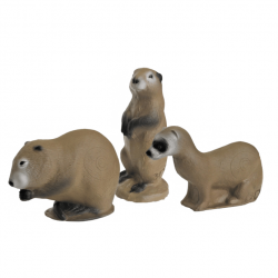 Cible 3D- lot de 3 chiens de prairies-3D INTERNATIONAL