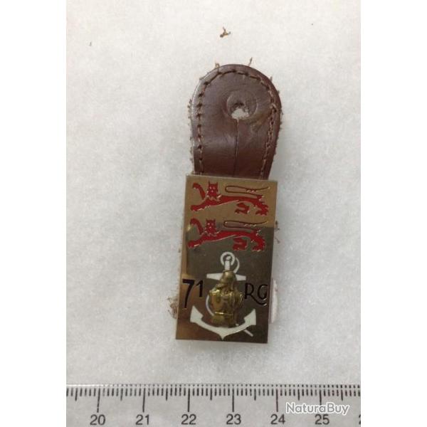 FRANCE GENIE MILITAIRE Insigne  71 Rgiment du Gnie avec son cuir