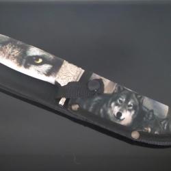 Poignard couteau de collection WOLF Albainox, regard de loup-Coutellerie