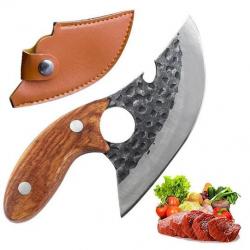 Couteau multifonctionnel en acier inoxydable, couteau à viande bushcraft camping
