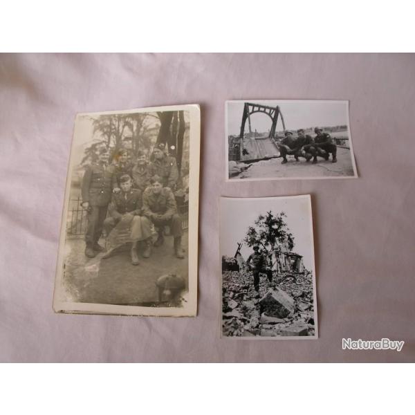WW2 US LOT DE 3 PHOTOS DE SOLDATS AMRICAINS DONT UNE IDENTIFIE FEVRIER 1945