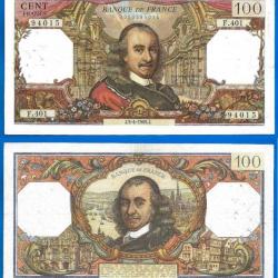 France 100 Francs 1969 Billet Corneille Franc Frcs
