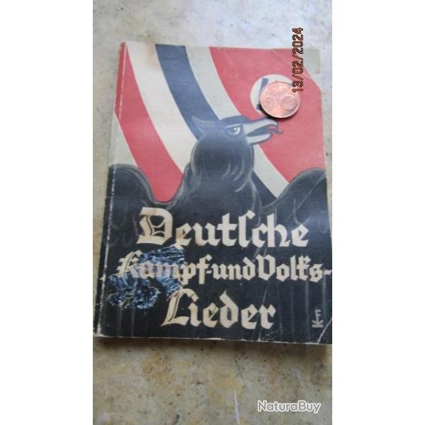 livret carnet chant Allemand ww2 spcial NSDAP  usage parti National socialist seconde guerre