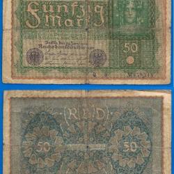 Allemagne 50 mark 1919 Reichsbanknote Marks