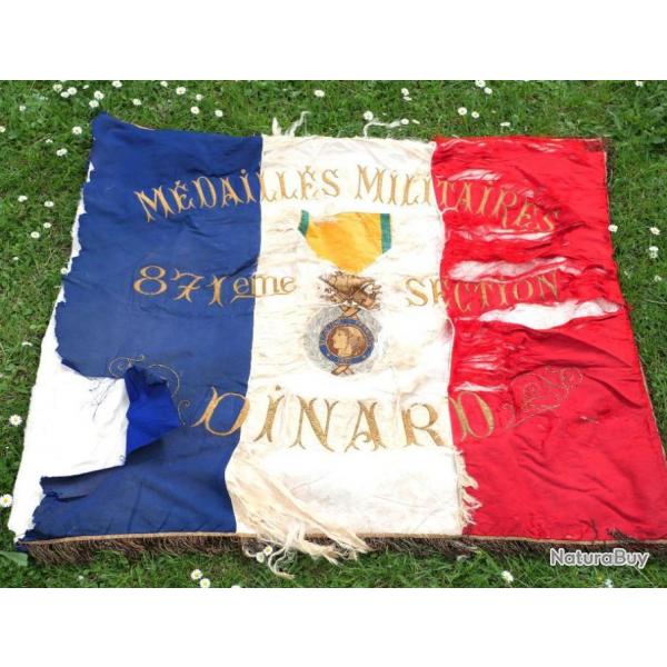 FRANCE - rare Drapeau DINARD les mdaills militaires de la 871me section  WWI CN22DRP001
