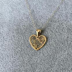Collier enfant en or massif 9 avec pendentif coeur - 40 cm