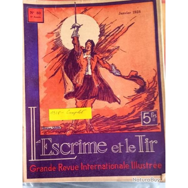 1928 - L'Escrime et le tir  Les Armes.  L'escrime franaise   Revues illustres du monde des armes