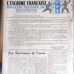 1946 a 1949. L'escrime française. Revues illustrées du monde des armes.L'Escrime et le tir.