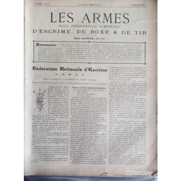 1910 - Les Armes - L'escrime franaise - L'Escrime et le tir -