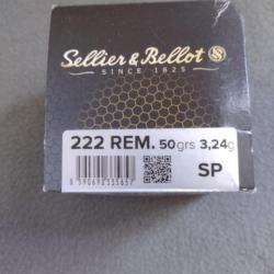 100 balles Sellier & Bellot calibre 222 REM