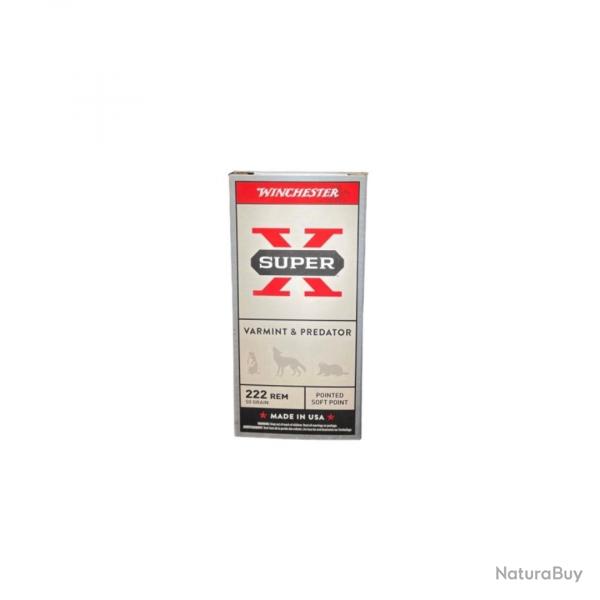 Munitions WINCHESTER cal.222rem super x power point 50gr 3.24g par 20