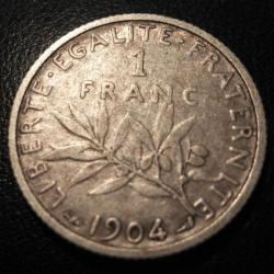 1 franc semeuse argent de 1904