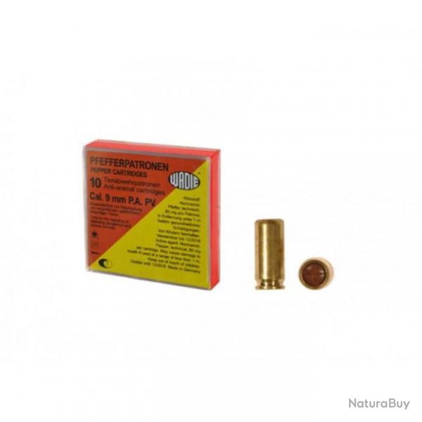 Balle de dfence Wadie Pepper  gaz - Par 10 - Cal. 9 mm P.A