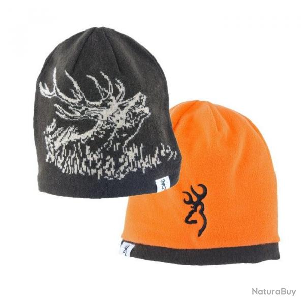 Bonnet Browning Rversible Deerscene Noir/Orange - Noir/Orange