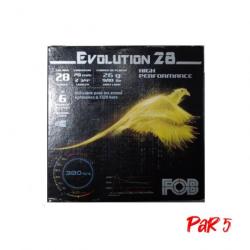 Cartouches de chasse FOB Evolution 26-28 g - Cal.28/70 - Par 25 - 7,5 / Par 5