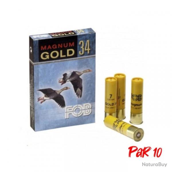 Cartouches de chasse FOB Gold 34 Magmum - Cal.20/76 - Par 10 - 6 dor / Par 10