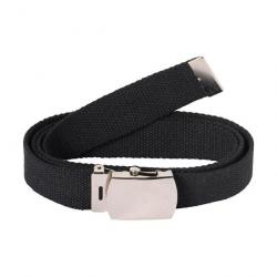 Ceinture Toile Percussion unie - 130 cm - Noir argent