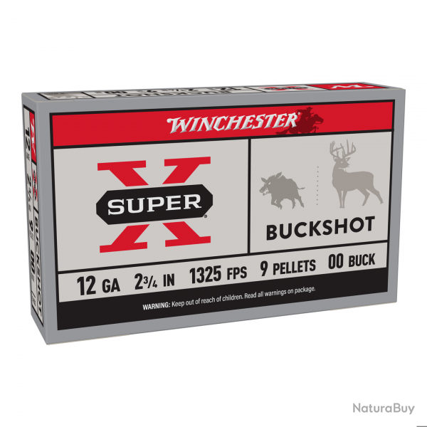 Chevrotine Winchester BuckShot Super X - 9 / 12/70