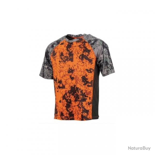 T-shirt manches courtes Somlys stretch digital - Orange / L