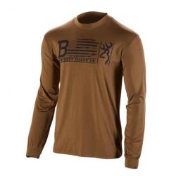 Tee-shirt manches longues Teamspirit Browning - Vert/marron - XL