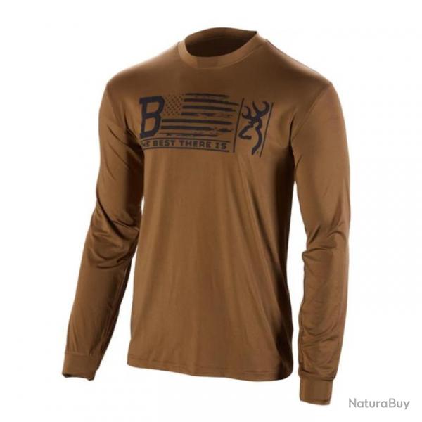 Tee-shirt manches longues Teamspirit Browning - Vert/marron - XL