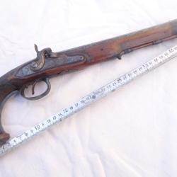 262) beau et grand  pistolet  d'officier ou de tir début XIXème = 39 centimètres 1er empire Napoléon