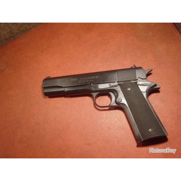 Pistolet d'alarme allemand 9mmK, RECK  Mod. Government malgr son age (1991) en superbe tat.