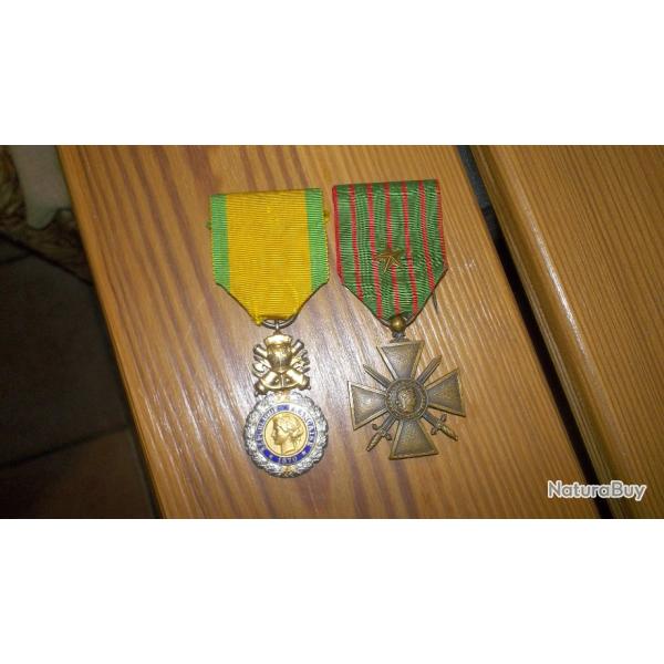 medaille militaire et croix de guerre WW1