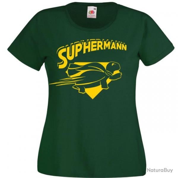 T-SHIRT FEMME - SUP'HERMANN - Humour Tortue Hermann Boettgeri Hermanni  Nol anniversaire Fte Mres