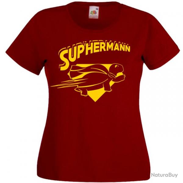 T-SHIRT FEMME humour - SUP'HERMANN - Tortue Hermann Boettgeri Hermanni  Nol anniversaire Fte Mres