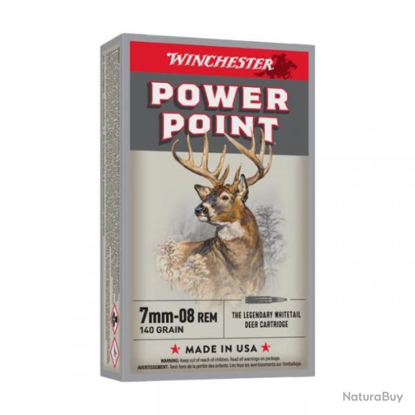 Balles Winchester Power Point - Cal. 7 mm-08 Rem - 140 gr / Par 1