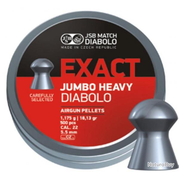 Bote de 250 plombs JSB Diabolo Jumbo Exact Heavy - Cal. 5.52