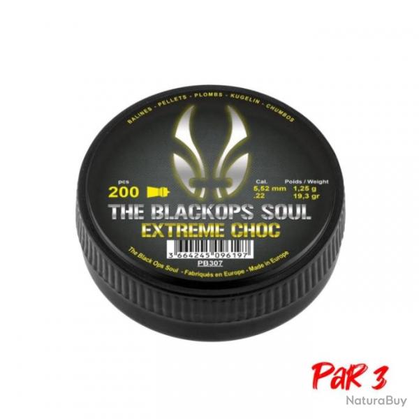 Plombs BO Manufacture The Black Ops Soul Extrem Choc - Cal. 5.5mm - Par 3