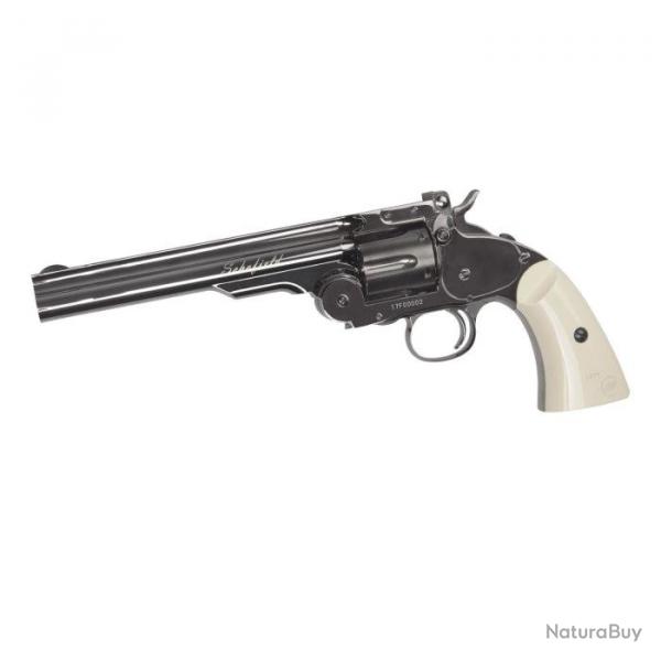 Revolver ASG Schofield 6" Co2-Plombs et BB'S GNB Noir poigne Bois - Gris poigne Ivoire