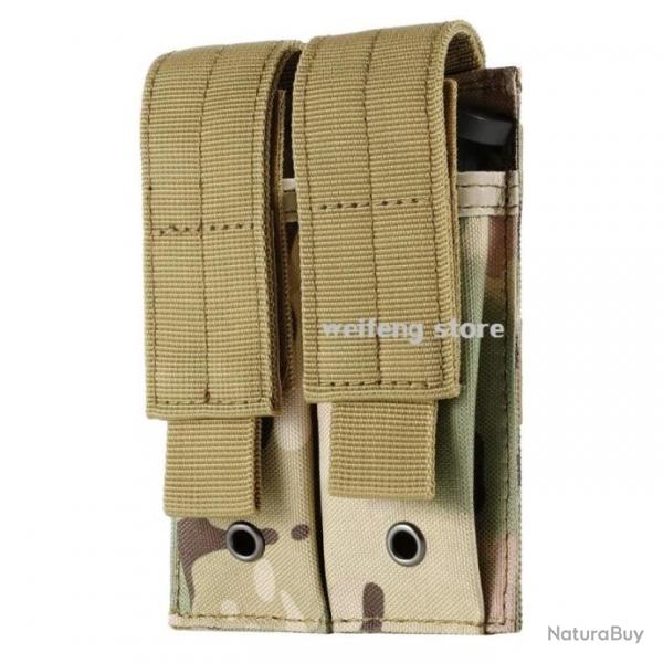 Pochette Double Molle Chargeur/Lampe/Couteau Camouflage - LIVRAISON GRATUITE !!