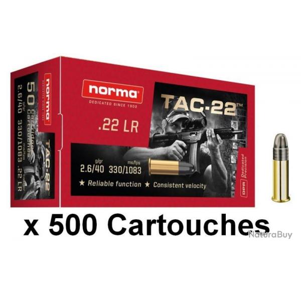 CARTOUCHES 22LR NORMA TAC-22 X500