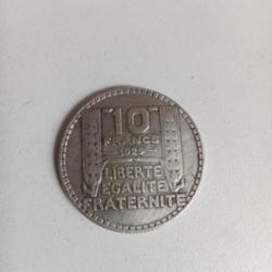 pièce de 10 francs turin argent de 1929