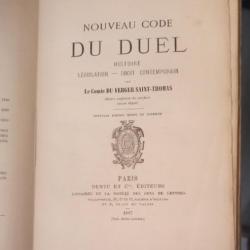 Nouveau code du duel par le comte du Verger Saint-Thomas 1879