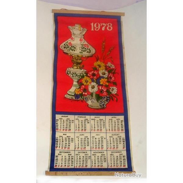 ANCIEN CALENDRIER EN TISSUS ANNE 1978