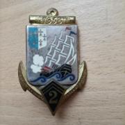 INSIGNE ÉMAIL 7° RIMA CI RÉGIMENT INFANTERIE DE MARINE TDM ORIGINAL