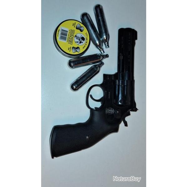 RARE Revolver  plomb 4.5mm CO2 UMAREX  SMITH & WESSON Mod 586 CANON 4 POUCES